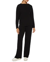 Three Dots Women's Bexley Chest-Pocket Long-Sleeve Top