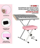 5 Core Keyboard Stand Double X Style Adjustable Piano Riser + Keyboard Piano Bench