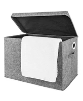 Sammy & Lou Kids Light Gray Felt Toy Box by