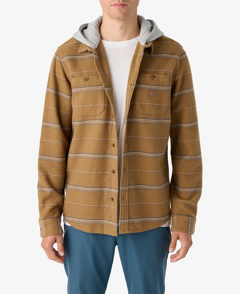 O'Neill Landmarked Stripe Hooded Flann Button Shirt