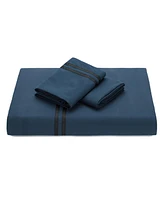 Chanasya Premium Bordered Navy Duvet Comforter Cover Bedding Set Queen Size