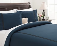 Chanasya Premium Bordered Navy Duvet Comforter Cover Bedding Set Twin Size