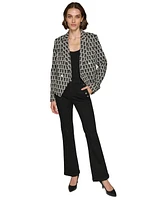 Karl Lagerfeld Paris Women's Monogrammed Peak-Lapel Blazer