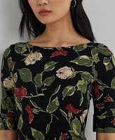 Lauren Ralph Women's Floral Stretch Cotton Boatneck Tee