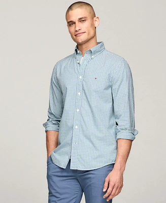 Tommy Hilfiger Men's Regular-Fit Flex Gingham Check Button-Down Poplin Shirt