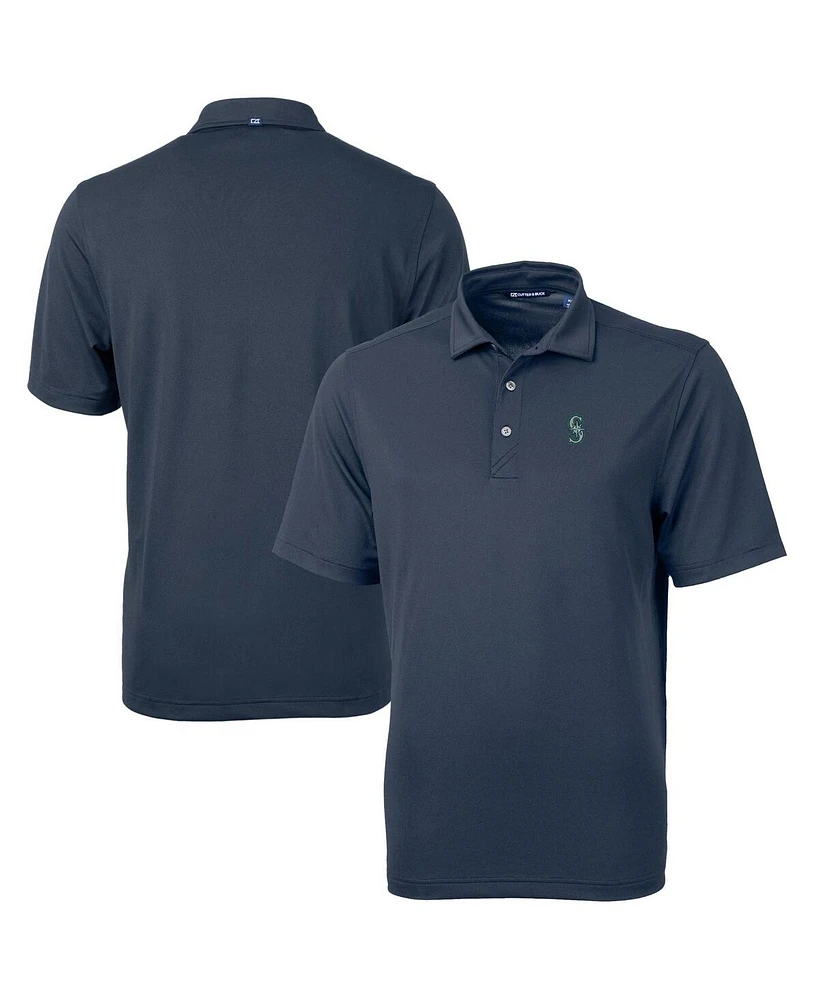 Cutter & Buck Men's Navy Seattle Mariners Big Tall Virtue Eco Pique Polo