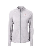 Cutter & Buck Women's Heather Gray Santa Clara Broncos Adapt Eco Knit Full-Zip Jacket