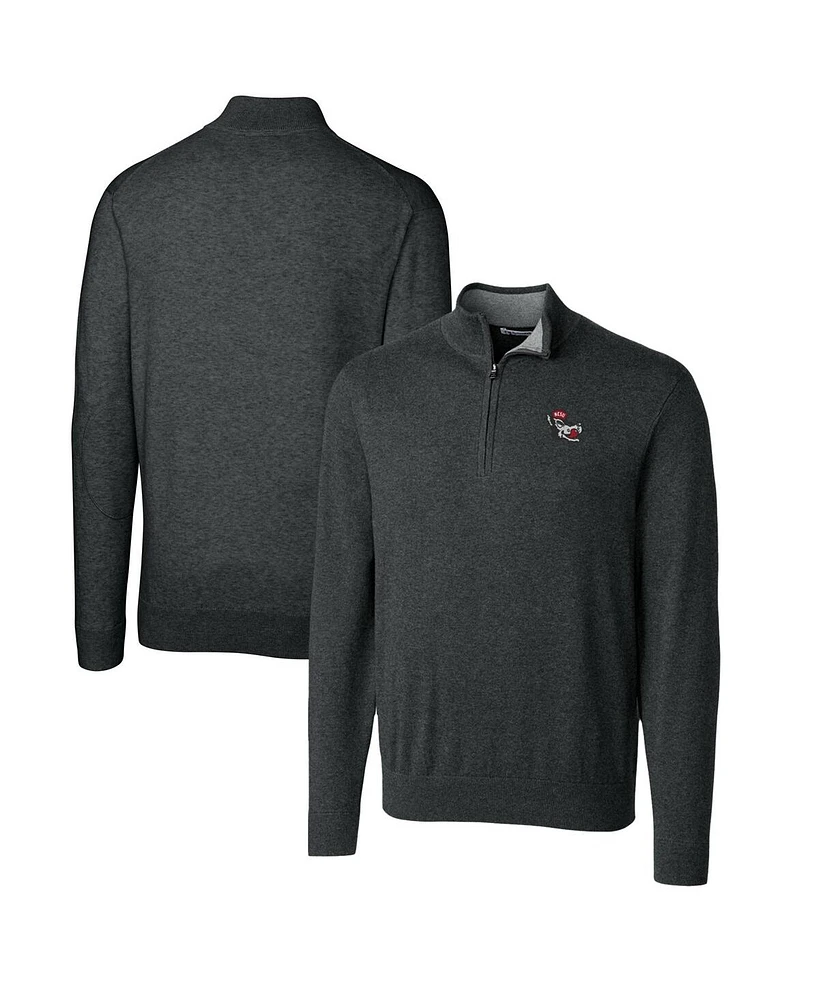 Cutter & Buck Men's Heather Charcoal Nc State Wolfpack Lakemont Quarter-Zip Pullover Sweater