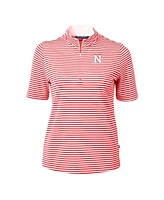 Cutter & Buck Women's Scarlet Nebraska Huskers DryTec Virtue Eco Pique Stripe Polo