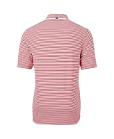 Cutter & Buck Men's Arkansas Razorbacks Throwback Logo Virtue Eco Pique Stripe Polo