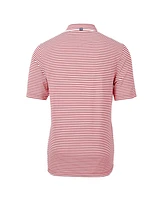 Cutter & Buck Men's Red Atlanta Falcons Throwback Team Logo Virtue Eco Pique Stripe Polo