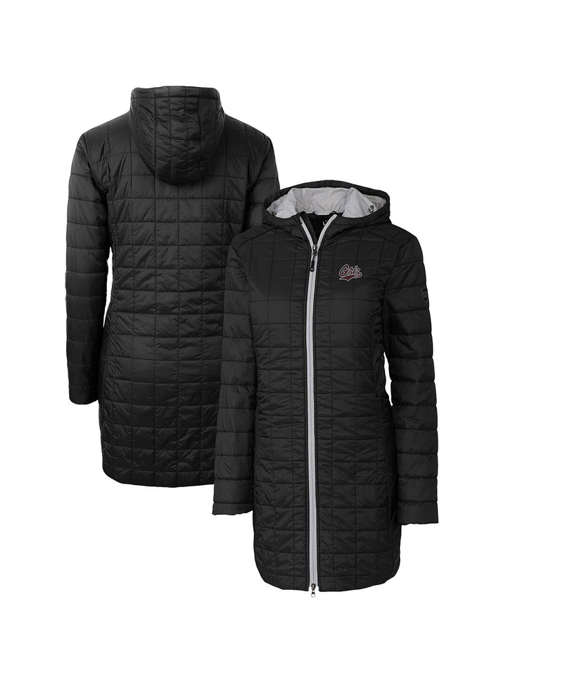 Cutter & Buck Women's Black Montana Grizzlies Rainier PrimaLoft Eco Hooded Long Coat