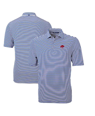 Cutter & Buck Men's Royal Buffalo Bills Throwback Logo Virtue Eco Pique Stripe Polo