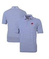 Cutter & Buck Men's Royal Buffalo Bills Throwback Logo Virtue Eco Pique Stripe Polo