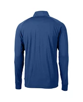 Cutter & Buck Men's Royal Seattle Seahawks Adapt Eco Knit Stretch Quarter-Zip Throwback Pullover Top