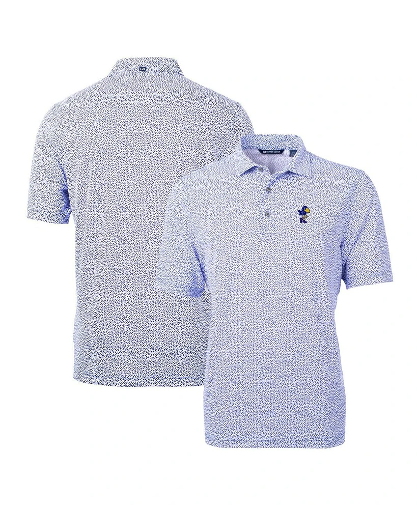 Cutter & Buck Men's Royal Kansas Jayhawks Virtue Eco Pique Botanical Polo