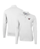 Cutter & Buck Men's White Auburn Tigers Virtue Eco Pique Quarter-Zip Pullover Top