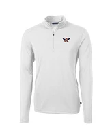 Cutter & Buck Men's White Auburn Tigers Virtue Eco Pique Quarter-Zip Pullover Top