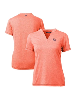 Cutter & Buck Women's Heather Orange Clemson Tigers Forge Stretch Blade V-Neck Top