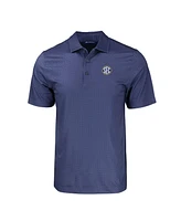 Cutter & Buck Men's Navy Sec Gear Pike Eco Tonal Geo Print Stretch Polo