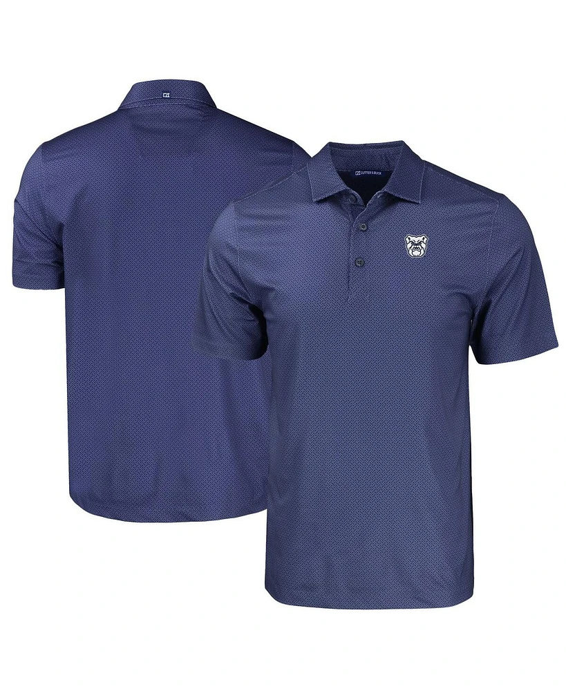 Cutter & Buck Men's Navy Butler Bulldogs Pike Eco Tonal Geo Print Stretch Polo