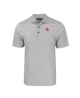 Cutter & Buck Men's Gray Houston Cougars Pike Eco Tonal Geo Print Stretch Polo