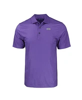 Cutter & Buck Men's Purple Tcu Horned Frogs Pike Eco Tonal Geo Print Stretch Polo