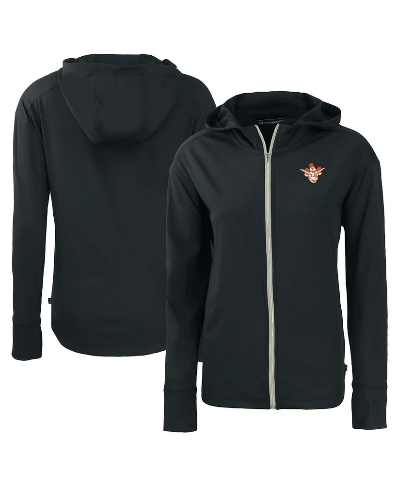 Cutter & Buck Women's Black Texas Longhorns Vault Daybreak Eco Full-Zip Hoodie