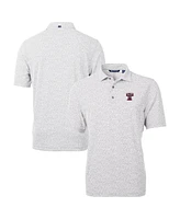 Cutter & Buck Men's Gray Texas A&M Aggies Vault DryTec Virtue Eco Pique Botanical Print Polo