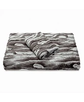 Chanasya Premium Faux Fur Duvet Cover Set - & Minky Blanket (68” x 90”) 1 Pillow Sham (20” 26”)