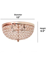 Lalia Home Crystal Glam 2 Light Ceiling Flush Mount, Pack of