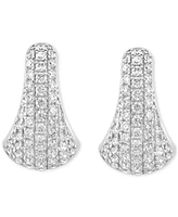 Effy Diamond Pave Tapered Hoop Earrings (1 ct. t.w.) in 14k White Gold