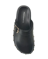 French Connection Women's Chello Buckle Leather Clogs