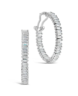 Sterling Forever Mischa Cubic Zirconia Statement Hoop Earrings