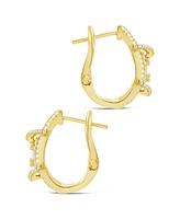 Sterling Forever Leigh Cubic Zirconia Statement Hoop Earrings