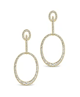 Sterling Forever Tory Cubic Zirconia Oval Drop Earrings