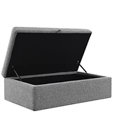 Abbyson Living 16" Wood Winona Rectangle Storage Ottoman