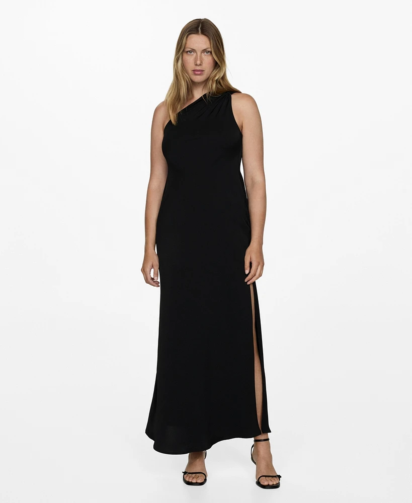 Mango Women's Draped Details Asymmetrical Dress