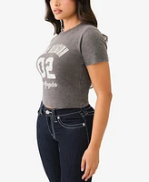 True Religion Women's Logo Burnout Baby Tee