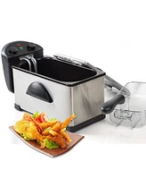 MegaChef Quart Stainless Steel Electric Deep Fryer with Timer