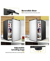 Sugift 3 Cubic Feet Compact Upright Freezer with Stainless Steel Door