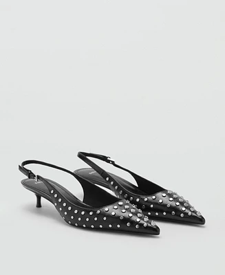 Mango Women's Studded Slingback Shoes