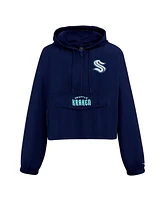 Pro Standard Men's and Women's Deep Sea Blue Seattle Kraken Classic Cropped Half-Zip Wind Jacket