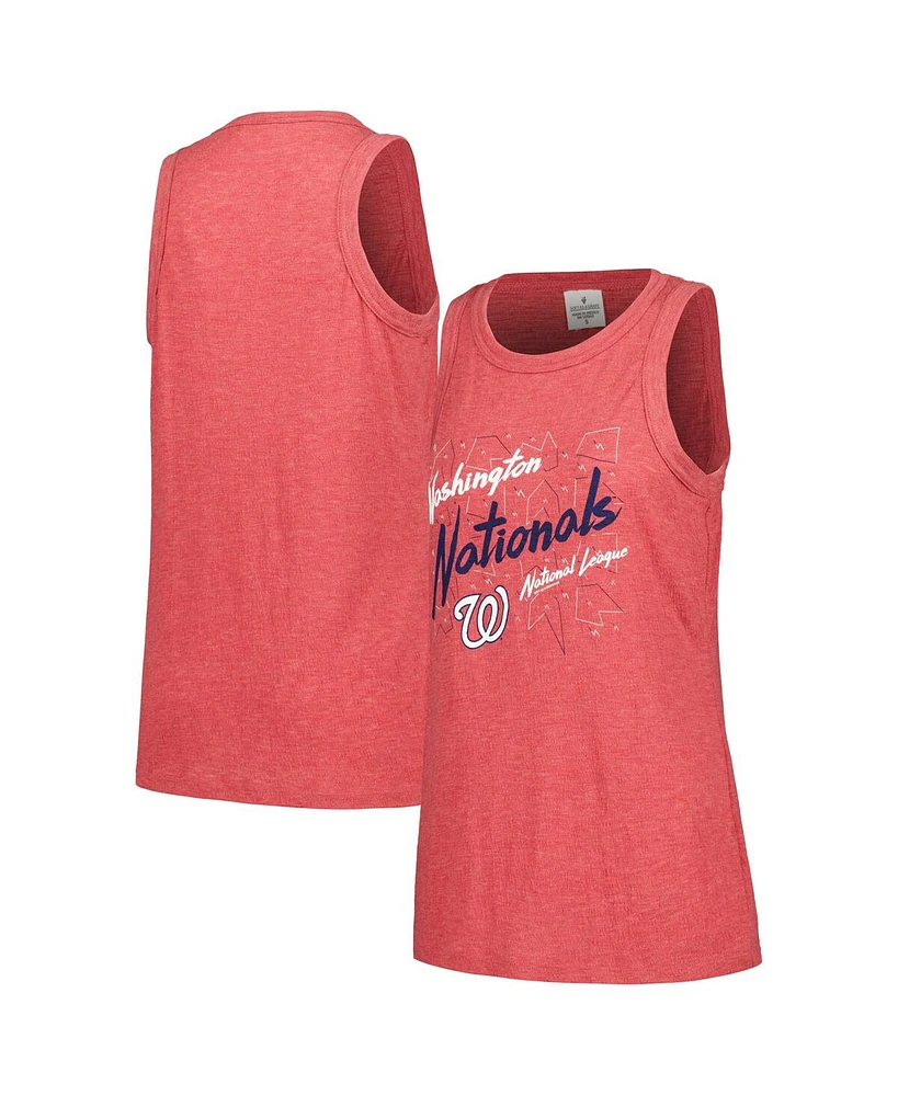 Soft As A Grape Women's Red Washington Nationals Gauze High Neck Tank Top