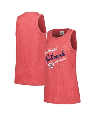 Soft As A Grape Women's Red Washington Nationals Gauze High Neck Tank Top