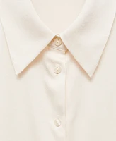 Mango Women's Satin Finish Flowy Shirt