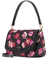 kate spade new york Hudson Fall Poppies Leather Flap Shoulder Bag