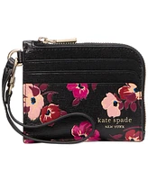 kate spade new york Devin Poppies Embossed Saffiano Leather Coin Card Case Wristlet