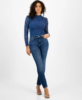 Guess Women's 1981 Lace-Pocket High-Rise Skinny Jeans