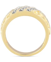 Men's Diamond Diagonal Three Row Ring (1/3 ct. t.w.) in 10k Gold